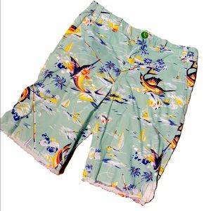 POLO RALPH LAUREN SUMMER FISH SAIL BOAT BERMUDA SHORTS BOYS SZ 14
